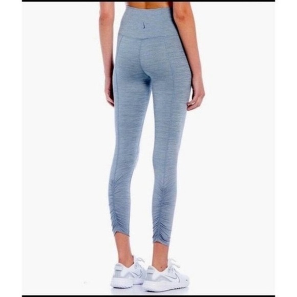 Nike Dri Fit Yoga Luxe Ruched High Rise 7/8 Leggings Heather Blue Small S‎ - Picture 1 of 10